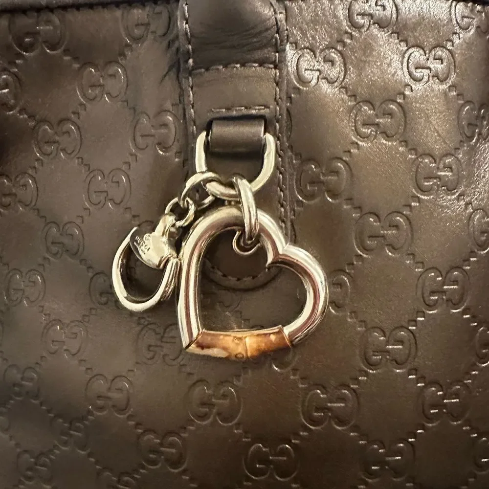 Gucci brown leather gg tote